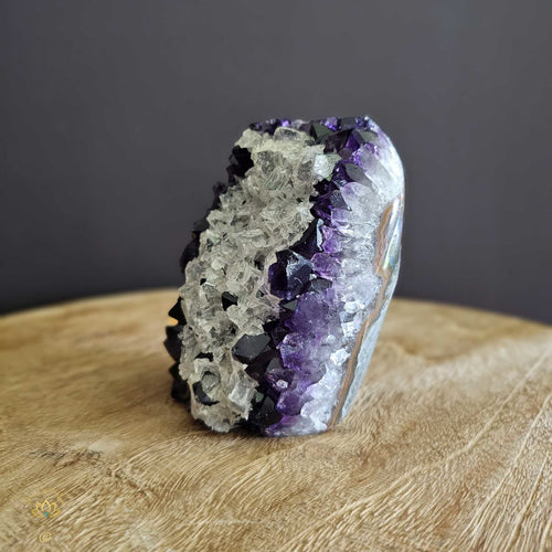 A+ Grade Amethyst With Calcite Inclusions | Cut Base Geode 1.2kgs