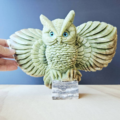 Afghan Jade Owl | Wings Of Wisdom