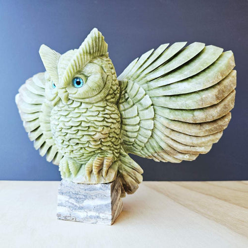 Afghan Jade Owl | Wings Of Wisdom