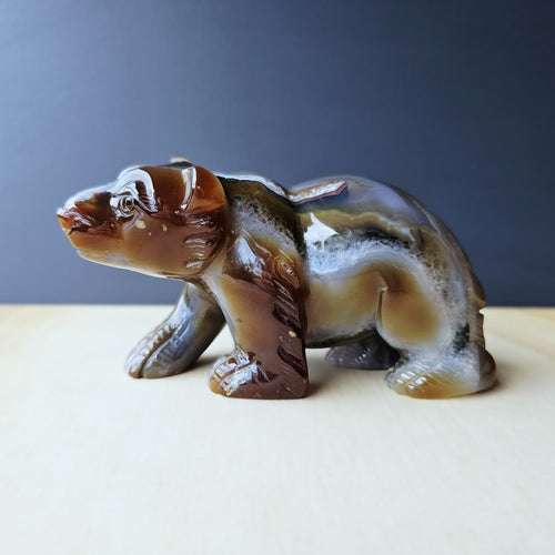 Agate Bear Carving | 992gm