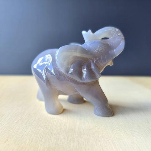Agate Elephant Carving | 331gm