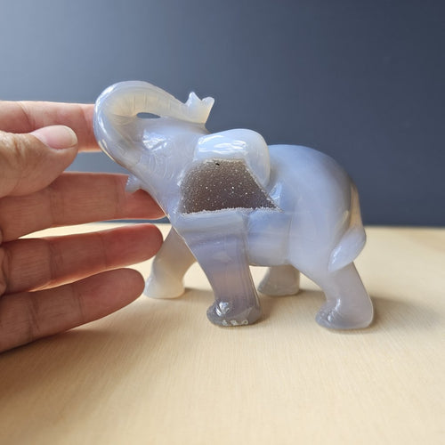 Agate Elephant Carving | 331gm