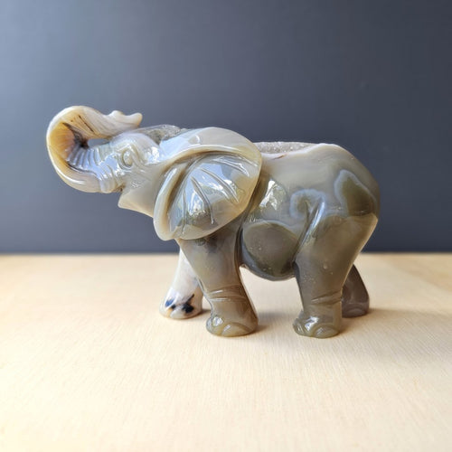 Agate Elephant Carving | 525gm