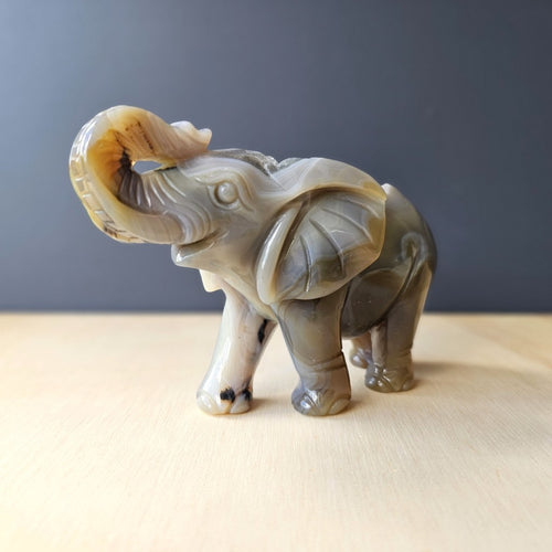 Agate Elephant Carving | 525gm