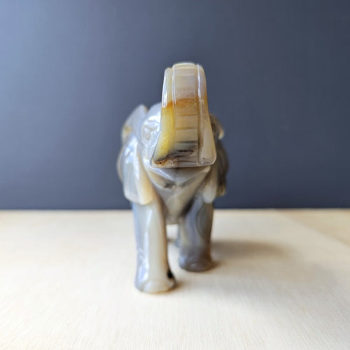 Agate Elephant Carving | 525gm