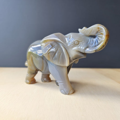 Agate Elephant Carving | 525gm