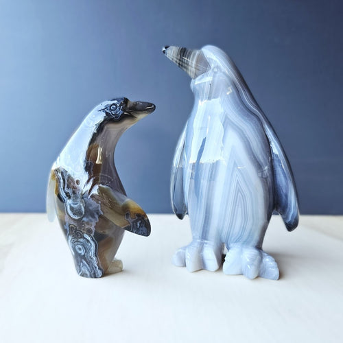Agate Penguin Pair Carvings | A Special Bond