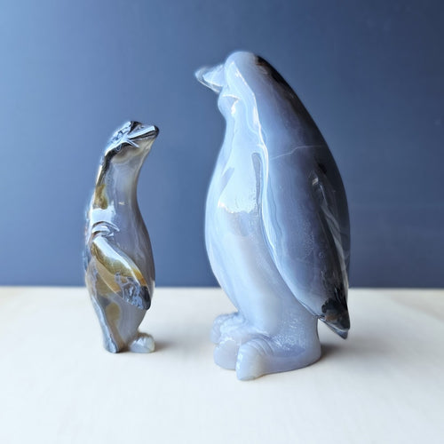 Agate Penguin Pair Carvings | A Special Bond