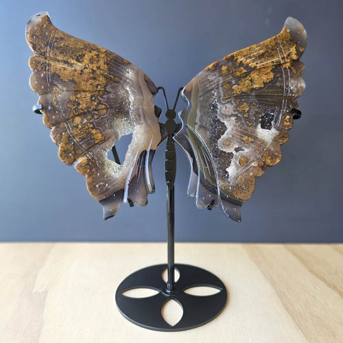 Agate & Quartz Butterfly Wings | On Stand 1.1kg