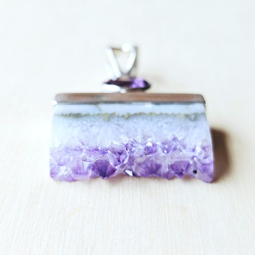 Amethyst Druzy Pendant | Twin Violet Flame