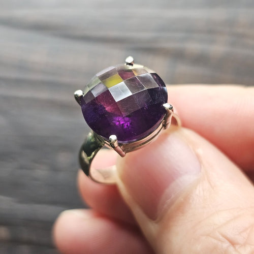 Amethyst Faceted Ring | Spiritual Growth