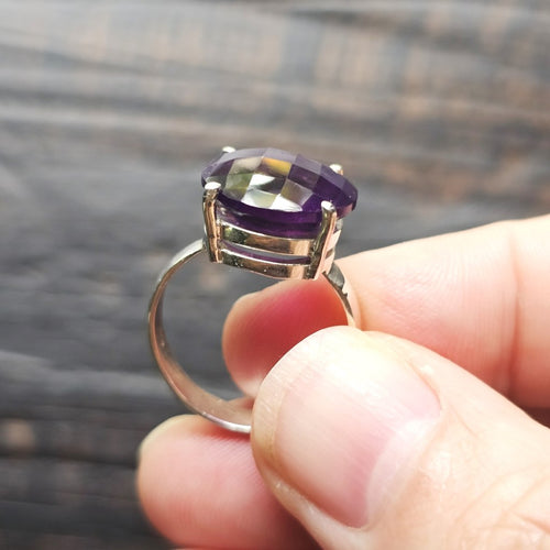 Amethyst Faceted Ring | Spiritual Growth