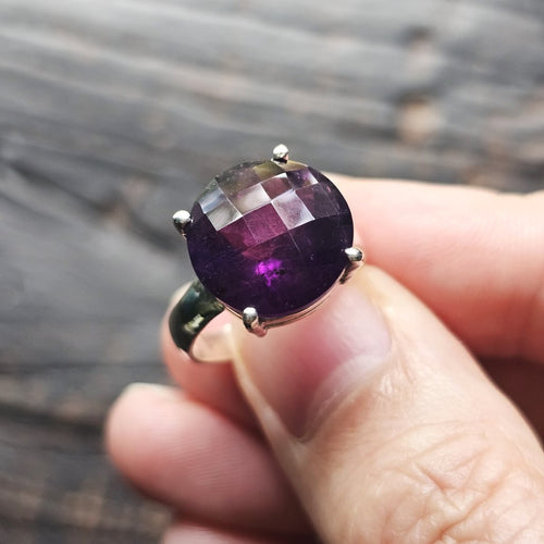 Amethyst Faceted Ring | Spiritual Growth