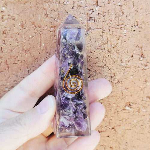 Amethyst Orgonite Obelisk | The Calm Current