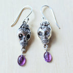 Amethyst Skull Earrings | Violet Afterlife