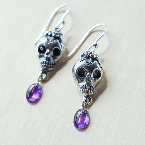 Amethyst Skull Earrings | Violet Afterlife