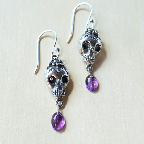Amethyst Skull Earrings | Violet Afterlife