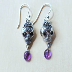Amethyst Skull Earrings | Violet Afterlife