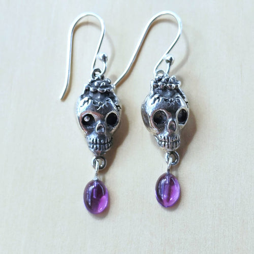 Amethyst Skull Earrings | Violet Afterlife