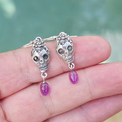 Amethyst Skull Earrings | Violet Afterlife
