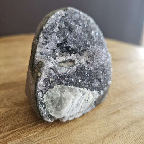 Amethyst With Calcite| Cut Base Geode 331gms