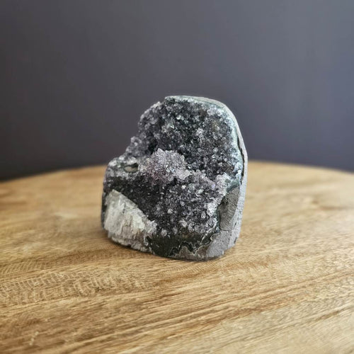 Amethyst With Calcite| Cut Base Geode 331gms