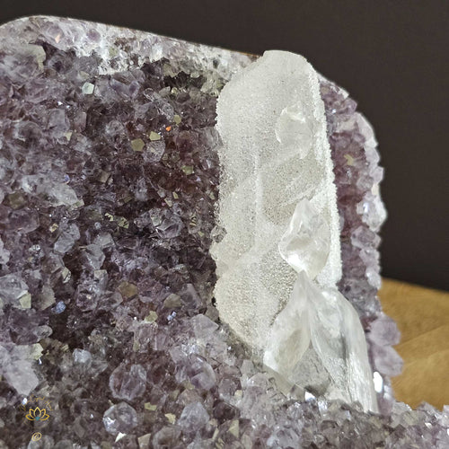 Amethyst With Calcite Inclusions | Cut Base Geode 1.9kgs