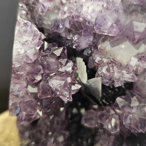 Amethyst With Calcite & Manganese Inclusions | Cut Base Geode 2.4kgs