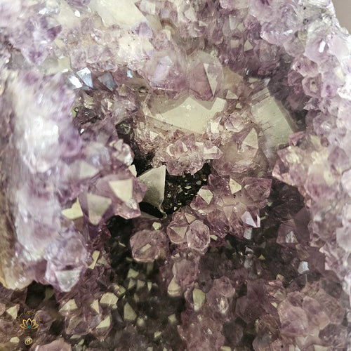 Amethyst With Calcite & Manganese Inclusions | Cut Base Geode 2.4kgs