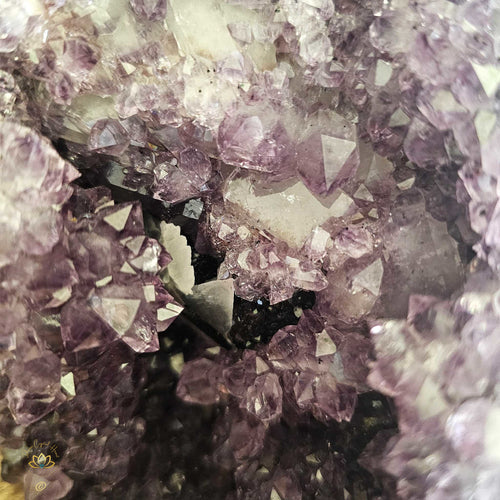 Amethyst With Calcite & Manganese Inclusions | Cut Base Geode 2.4kgs