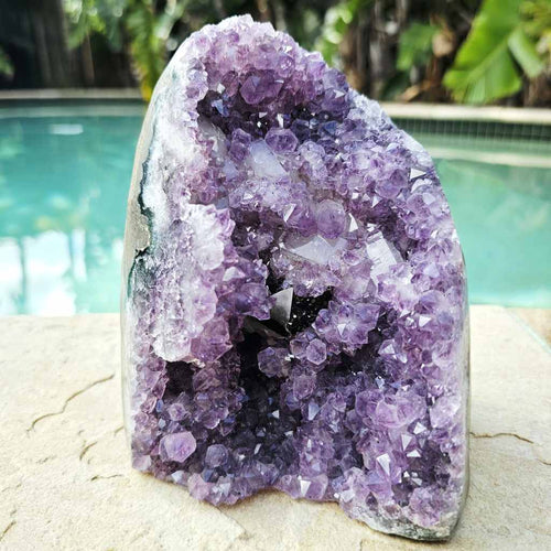 Amethyst Geode With White Scalenohedral Calcite | Uruguay