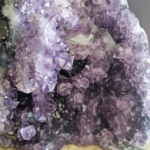 Amethyst With Calcite & Manganese Inclusions | Cut Base Geode 2.4kgs