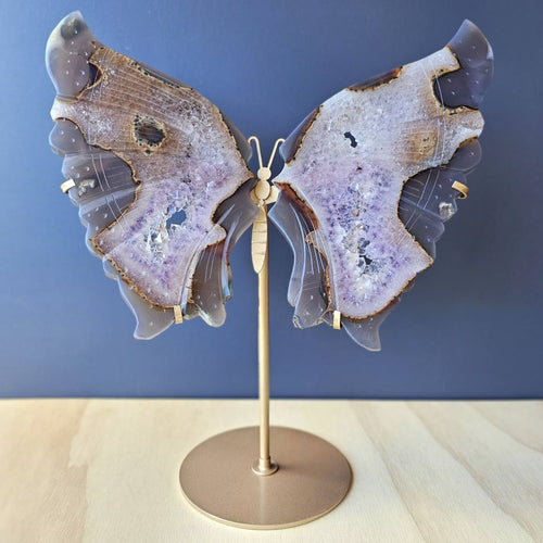 Amethyst & Agate Butterfly Wings | On Stand 1.2kg