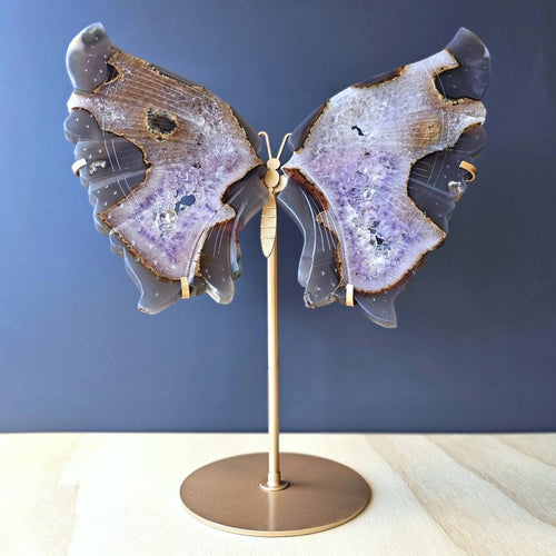 Amethyst & Agate Butterfly Wings | On Stand 1.2kg