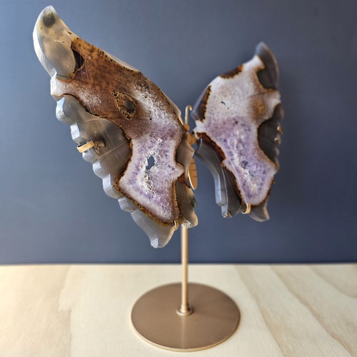 Amethyst & Agate Butterfly Wings | On Stand 1.2kg