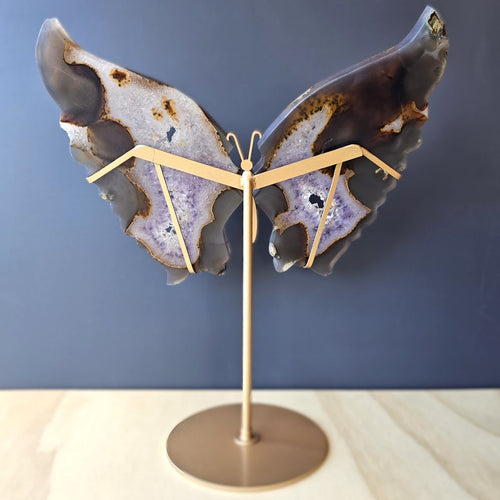 Amethyst & Agate Butterfly Wings | On Stand 1.2kg
