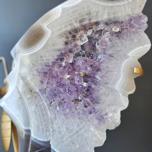 Amethyst & Agate Butterfly Wings | On Stand