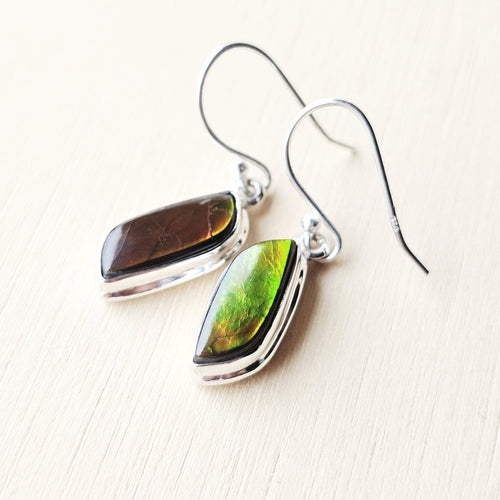 Ammolite Earrings | Fossil Fire