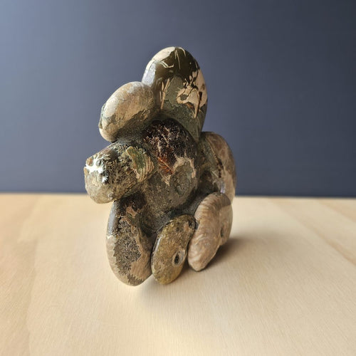Ammonite, Nautilus & Clam Fossil Cluster| Geological Symphony Sculpture