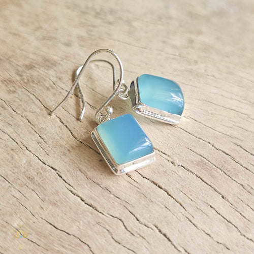 Aqua Chalcedony Earrings | Energetic Healing