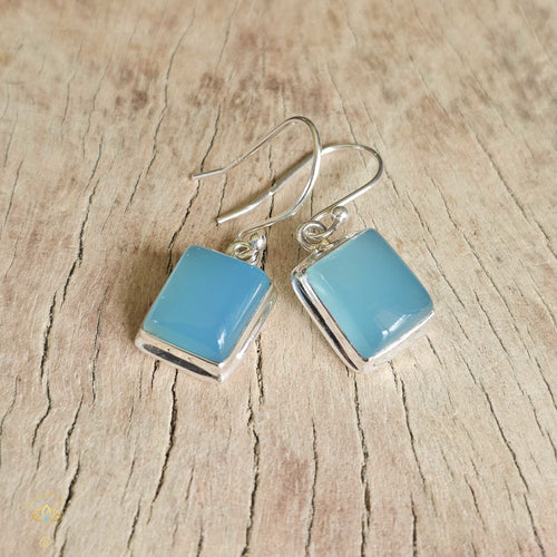 Aqua Chalcedony Earrings | Energetic Healing