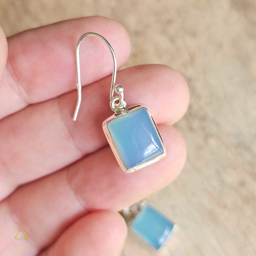 Aqua Chalcedony Earrings | Energetic Healing