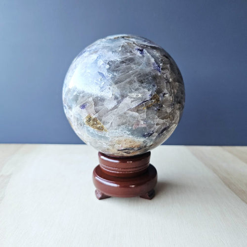 Aquamarine, Smoky Quartz (Lepidolite Mix) | Sphere 2.2kgs