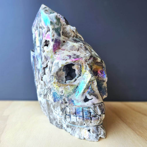Aura Sphalerite Skull | Emperor Of Rainbow Light
