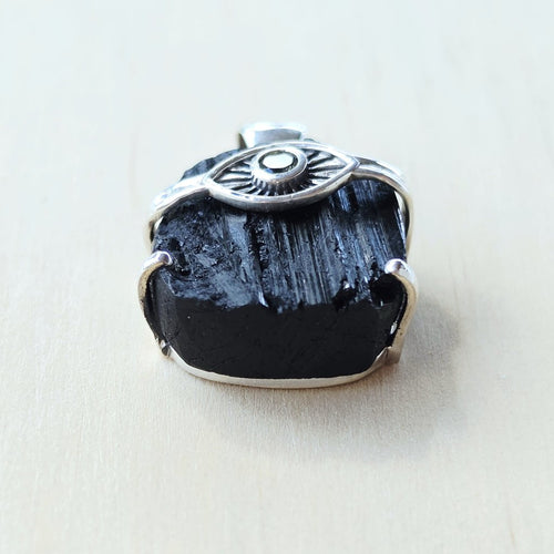 Authentic Moldavite & Black Tourmaline Pendant | Cosmic Catalyst