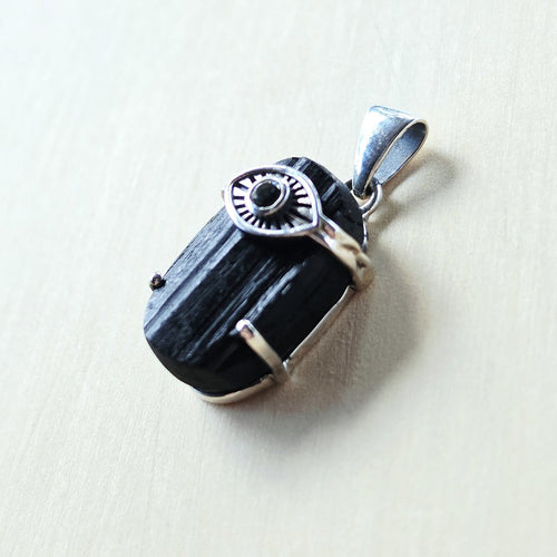 Authentic Moldavite & Black Tourmaline Pendant | The Power Pair