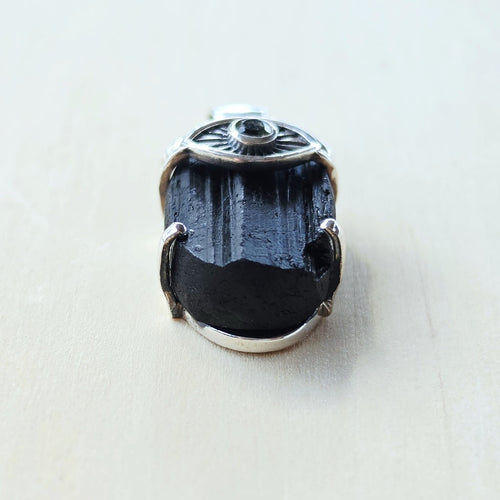 Authentic Moldavite & Black Tourmaline Pendant | The Power Pair
