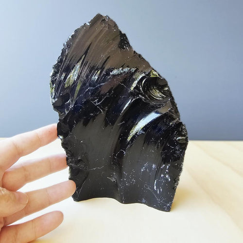 Black Obsidian Abstract Sculpture | Dark Matter