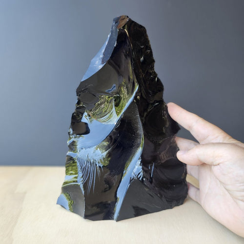 Black Obsidian Abstract Sculpture | Midnight Structure