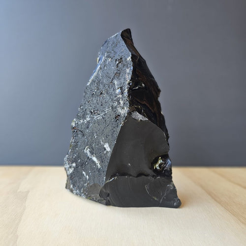 Black Obsidian Abstract Sculpture | Midnight Structure